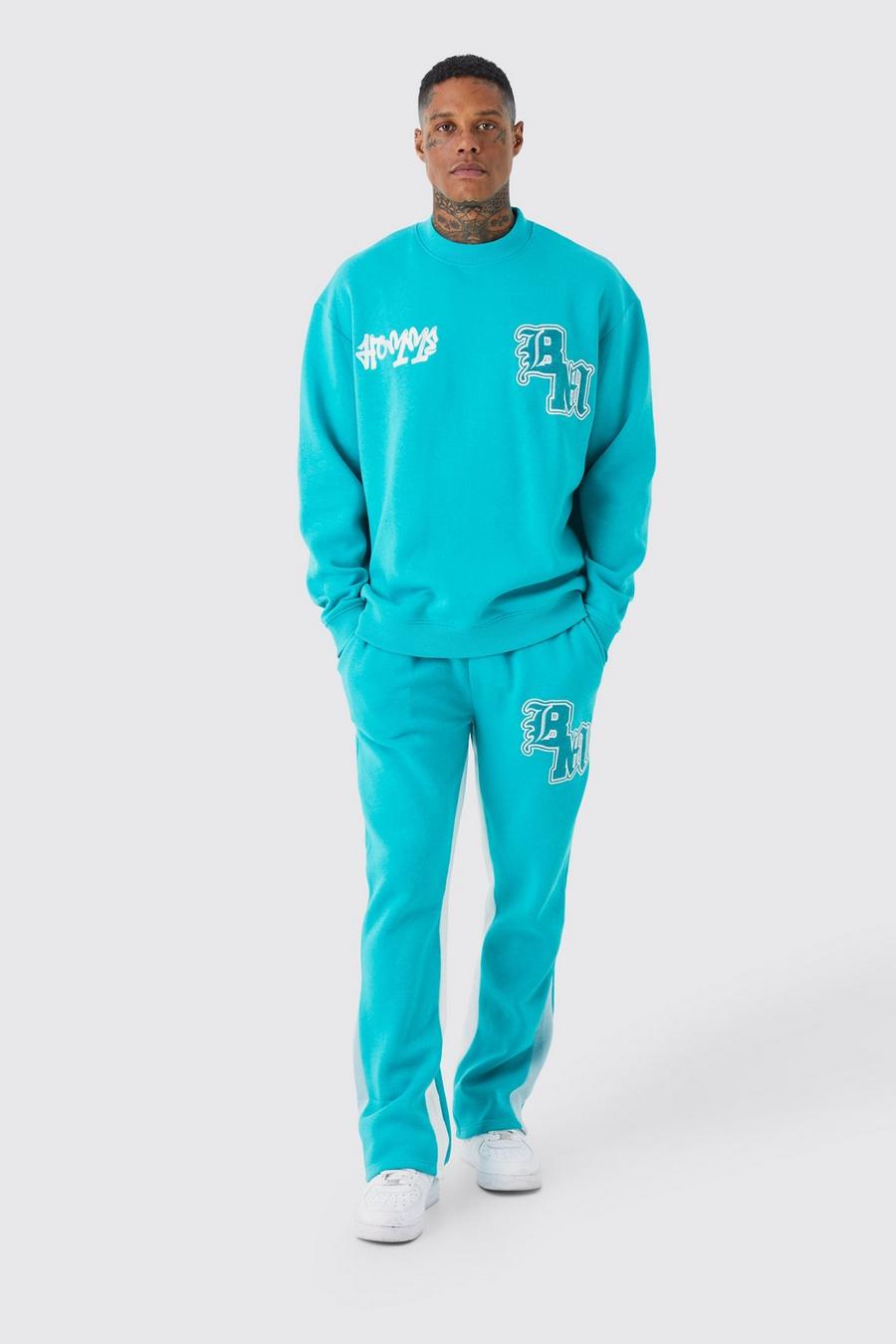 Teal green Oversized Boxy Sweater Gusset Tracksuit