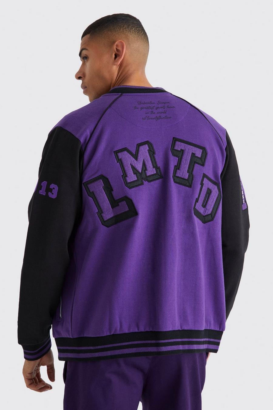 Bomber universitaire en jersey, Purple image number 1