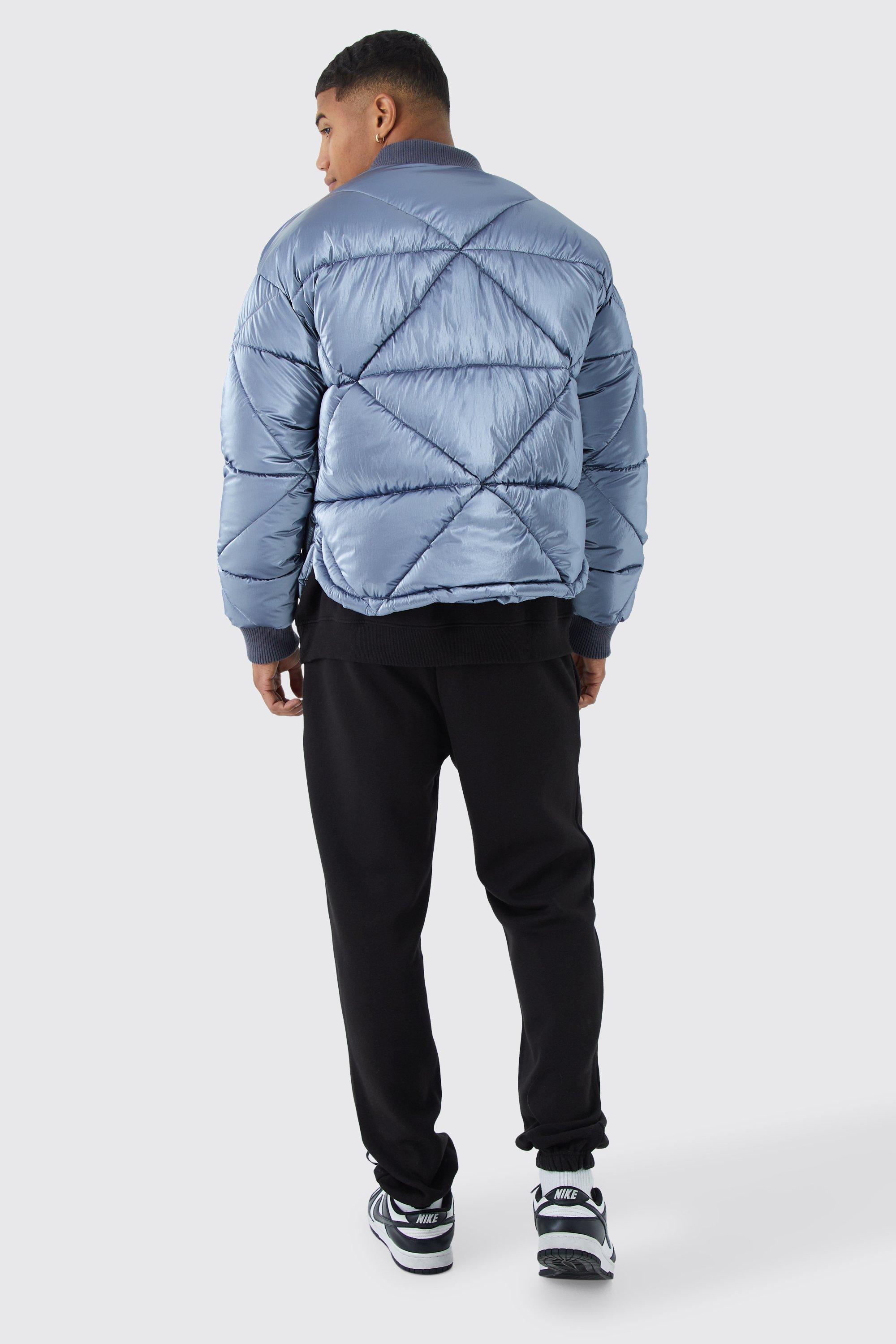 Metallic Quilted Puffer Bomber Jacket boohoo IE