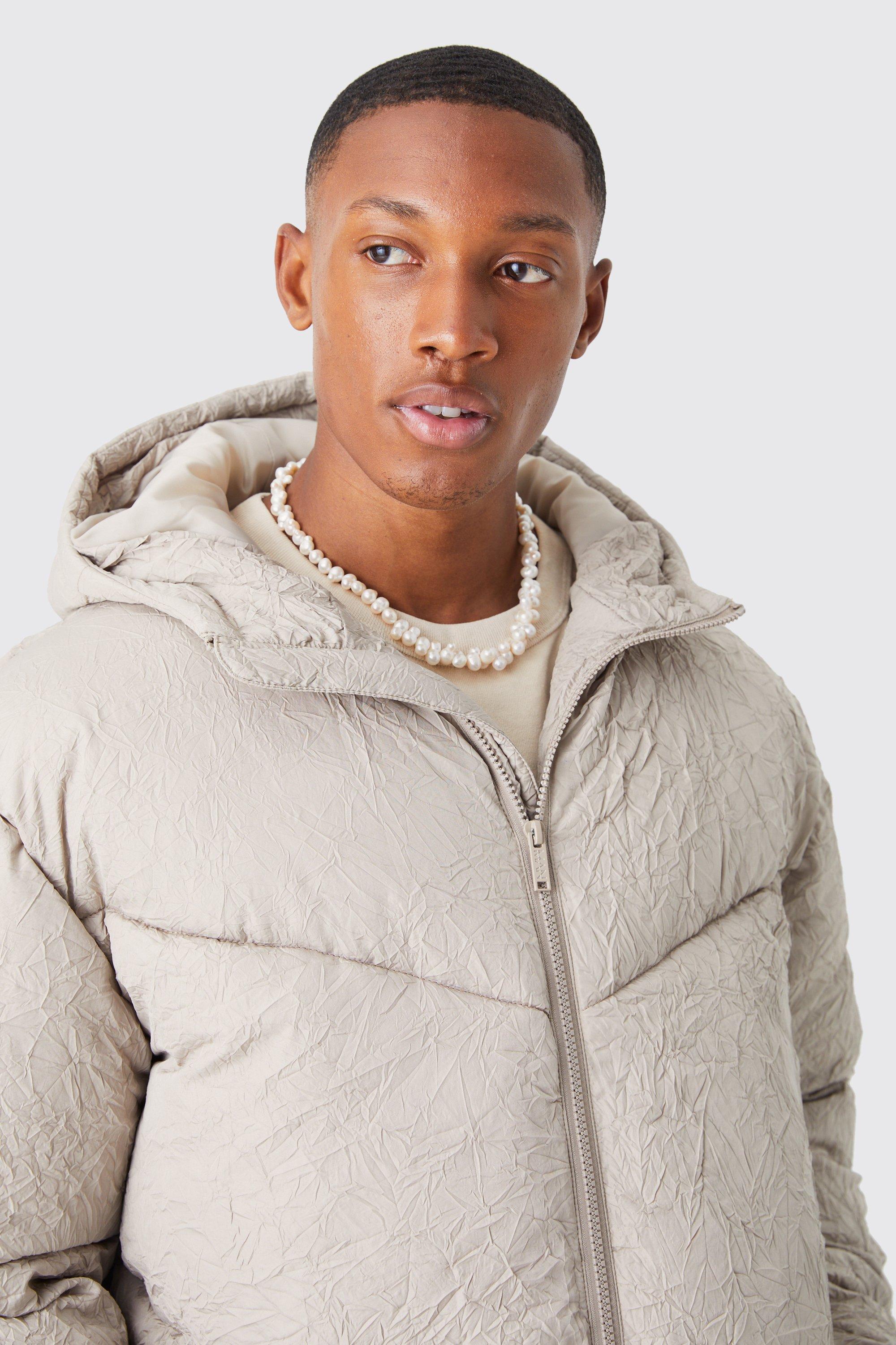 Mens cream puffer on sale jacket