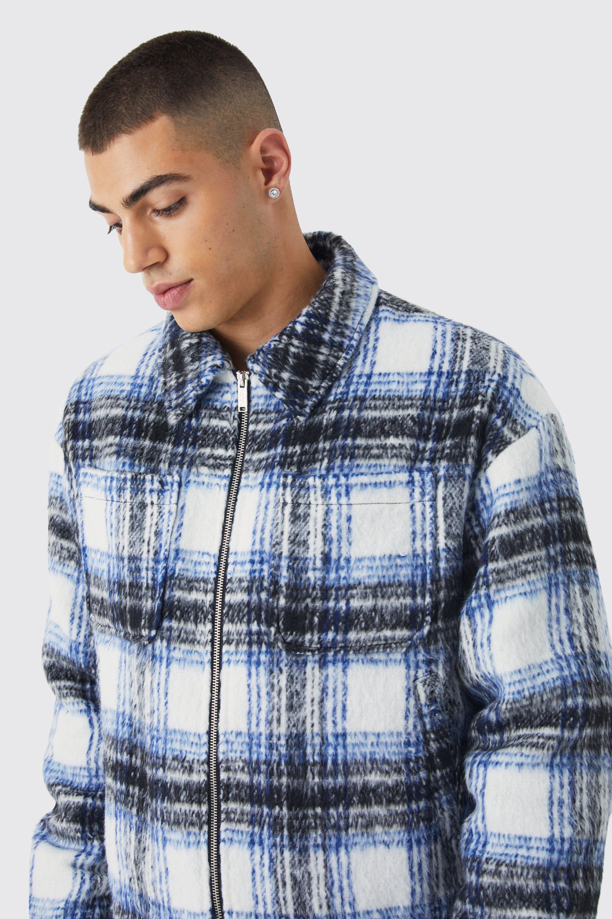 Mens checked padded outlet jacket