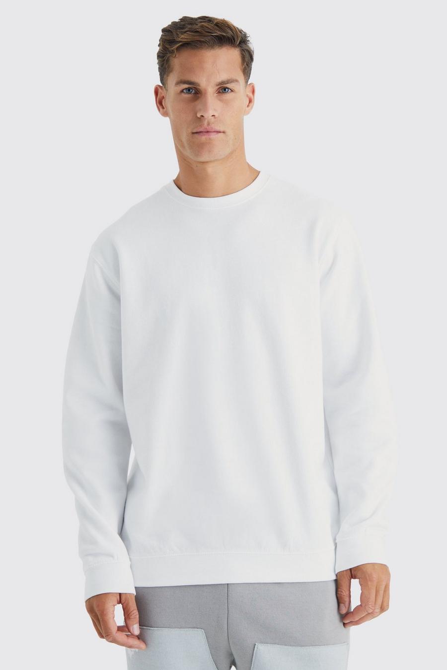 White Tall Oversized Basic Sweatshirt    image number 1
