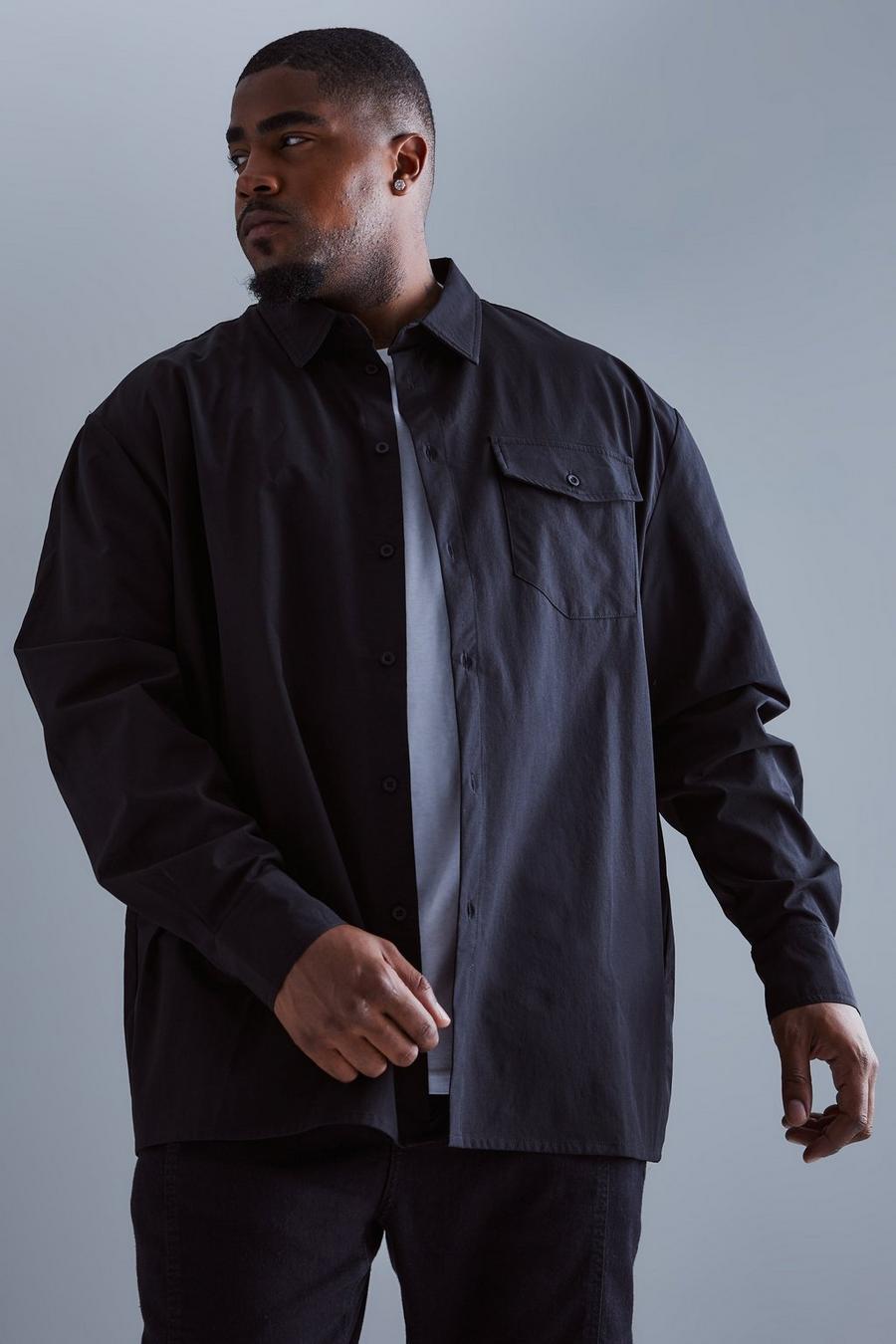 Black Plus Technical Stretch Smart Utility Overshirt image number 1