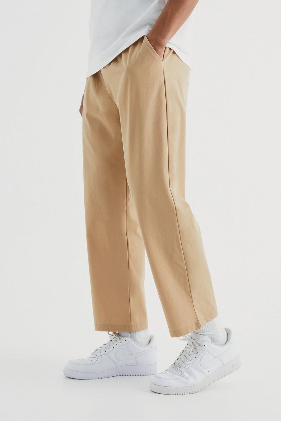 Stone beige Technical Stretch Cropped Trouser