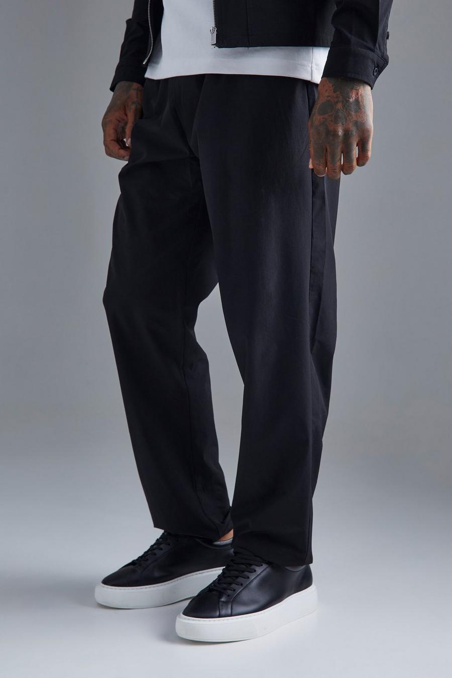 Black Technical Stretch Straight Trouser image number 1