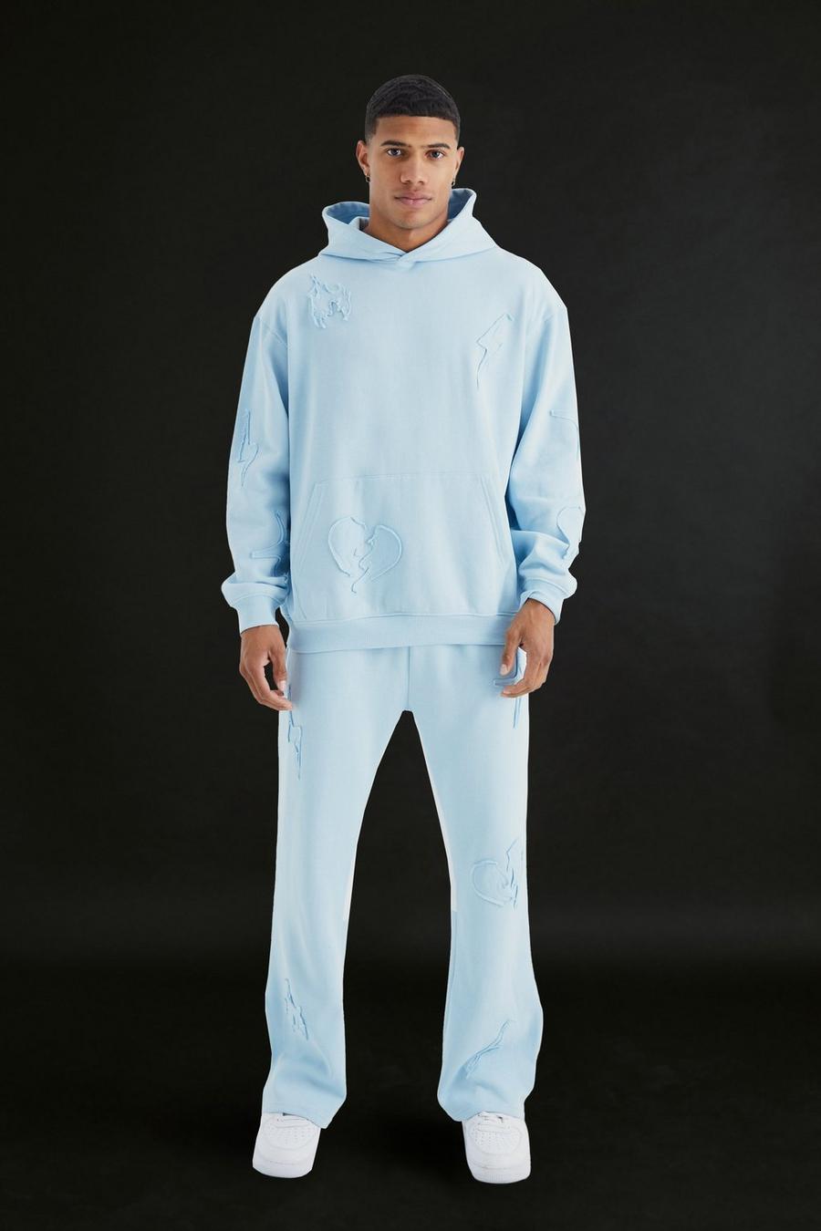 Pantalón deportivo con apliques y refuerzos, Light blue image number 1