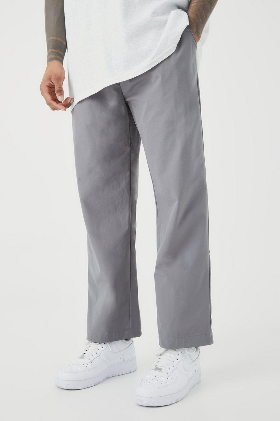 Pantaloni rilassati in Stretch tecnico, Charcoal gris