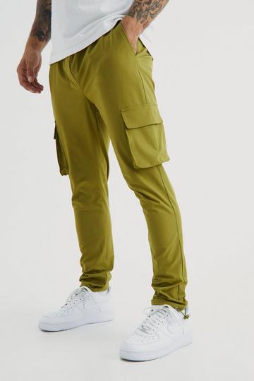 Technical Stretch Skinny Cargo Pants khaki