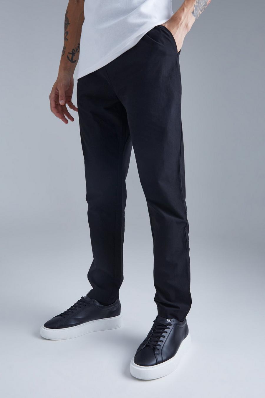 Pantaloni Slim Fit in Stretch tecnico, Black image number 1