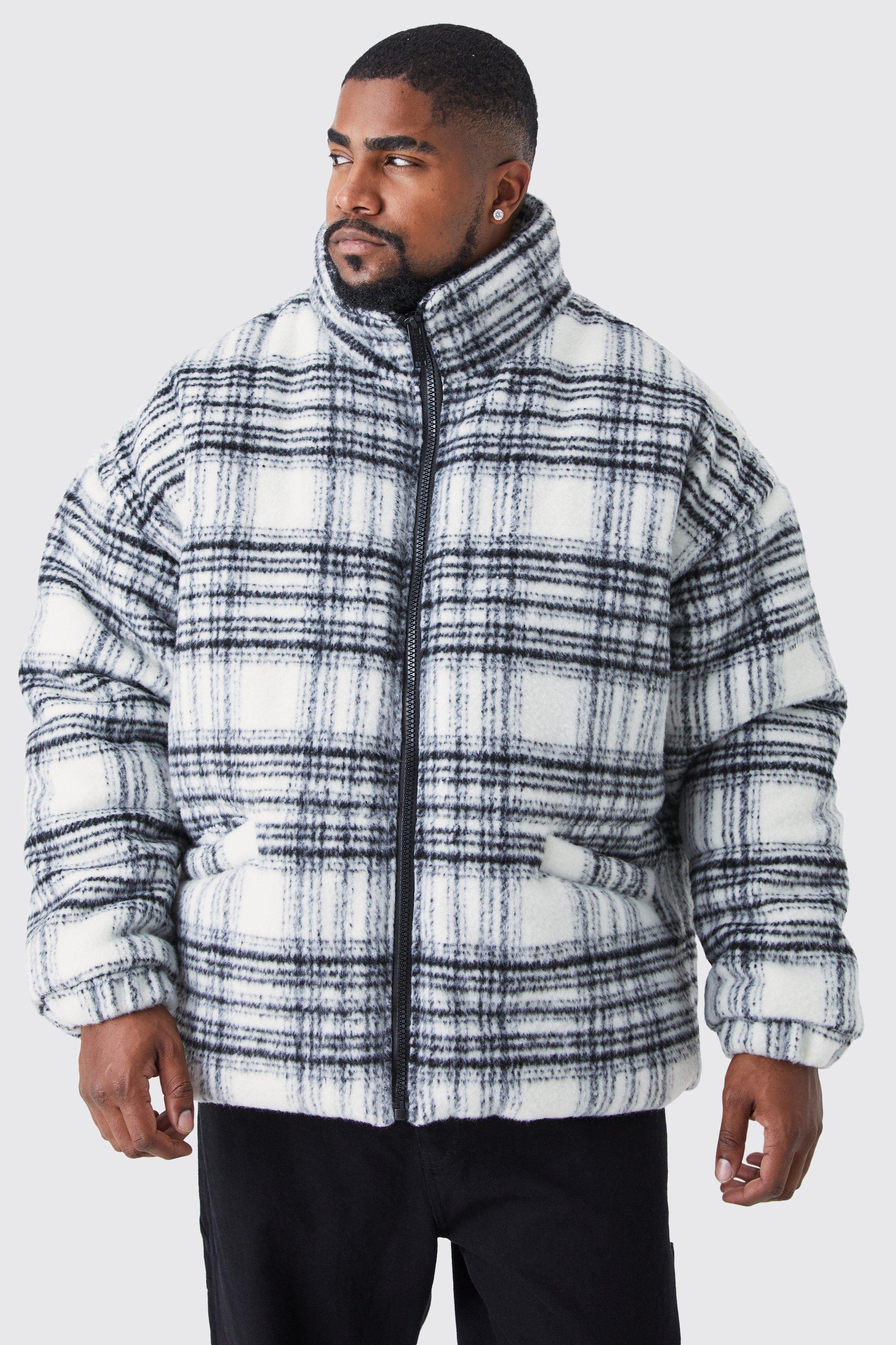 Check puffer sale coat