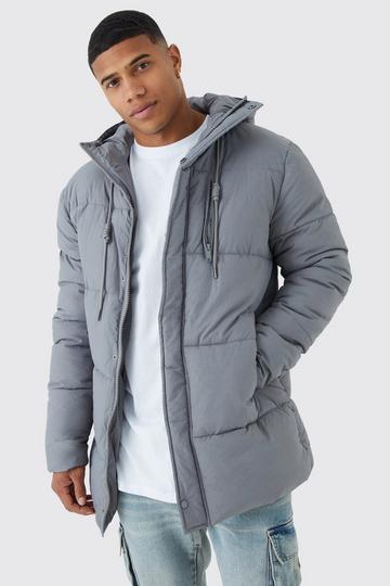 Mid Length Puffer Parka grey