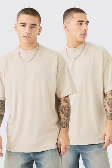 2 Pack Oversized Heavy Weight T-shirt sand