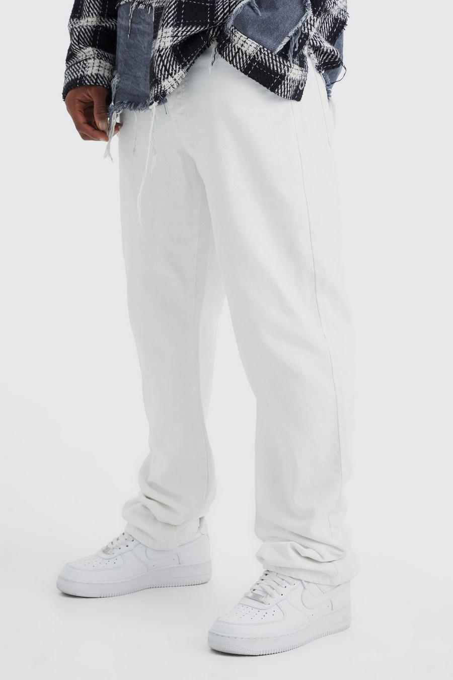 White Onbewerkte Baggy Jeans image number 1