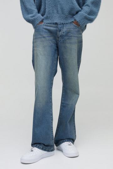Onbewerkte Baggy Jeans Met Wijde Pijpen vintage blue