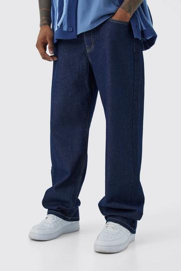 Baggy Rigid Washed Jeans indigo