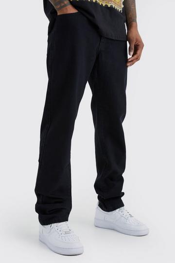 Onbewerkte Jeans Met Rechte Pijpen true black