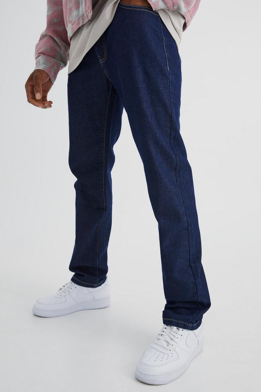 Jeans mit geradem Bein, Indigo bleu