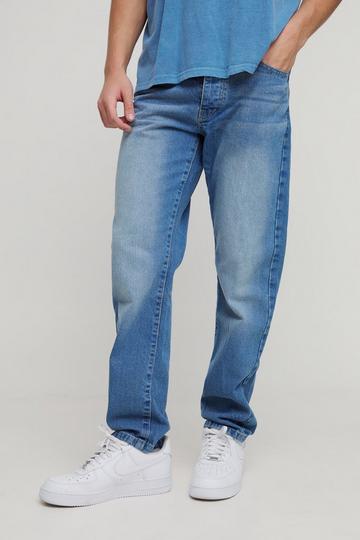 Onbewerkte Jeans Met Rechte Pijpen mid blue