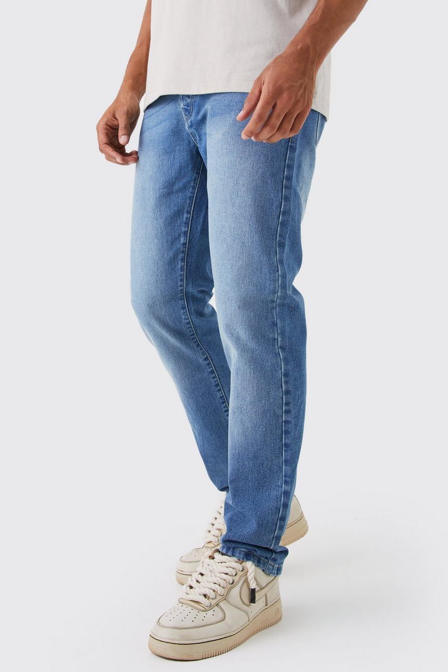 Blue Full Length Straight Leg Rigid Jeans
