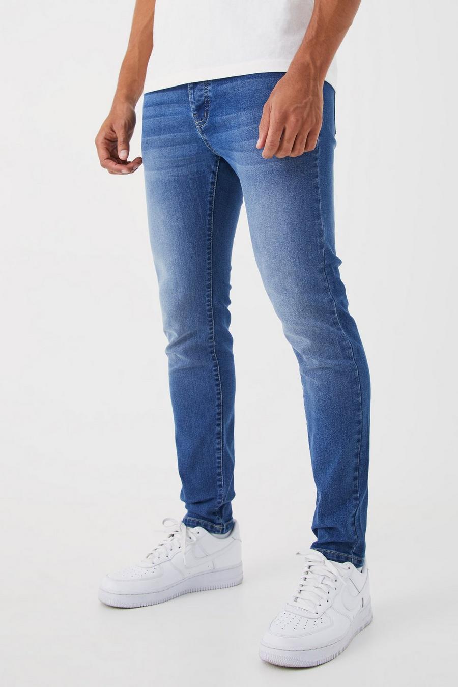 Mid blue Skinny jeans med stretch image number 1
