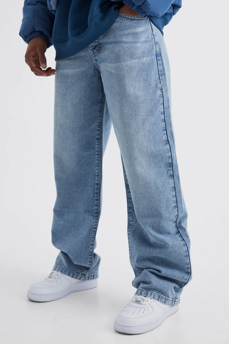 Light blue Baggy jeans i rigid denim image number 1