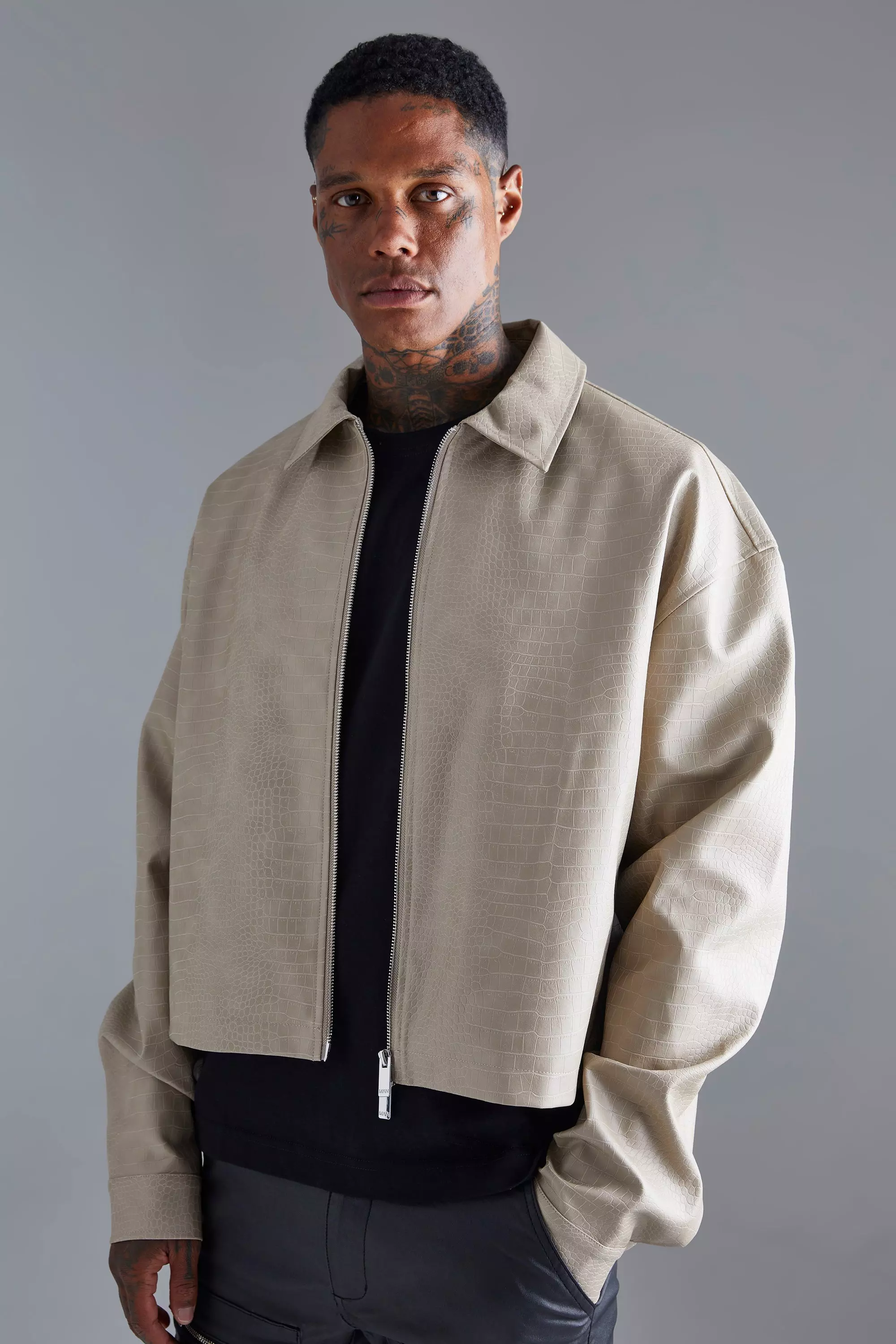 Beige harrington jacket mens sale