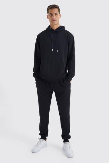 Black Tall Basic Hooded Tracksuit