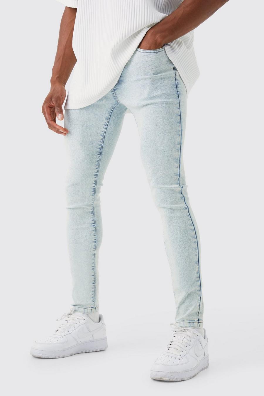 Ice blue Super skinny jeans med stretch image number 1