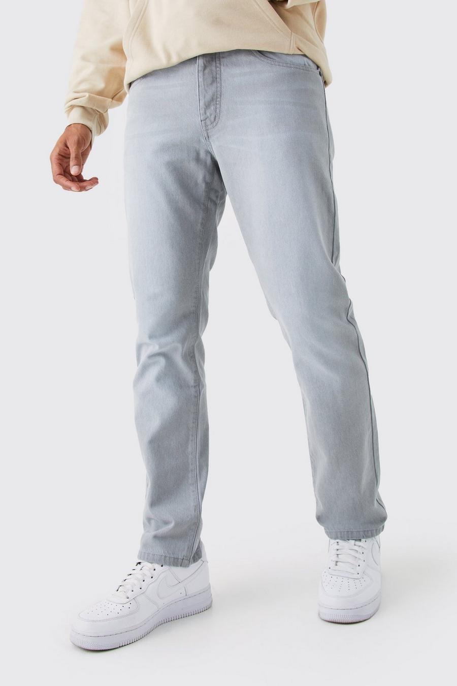 Ice grey Onbewerkte Jeans Met Rechte Pijpen image number 1