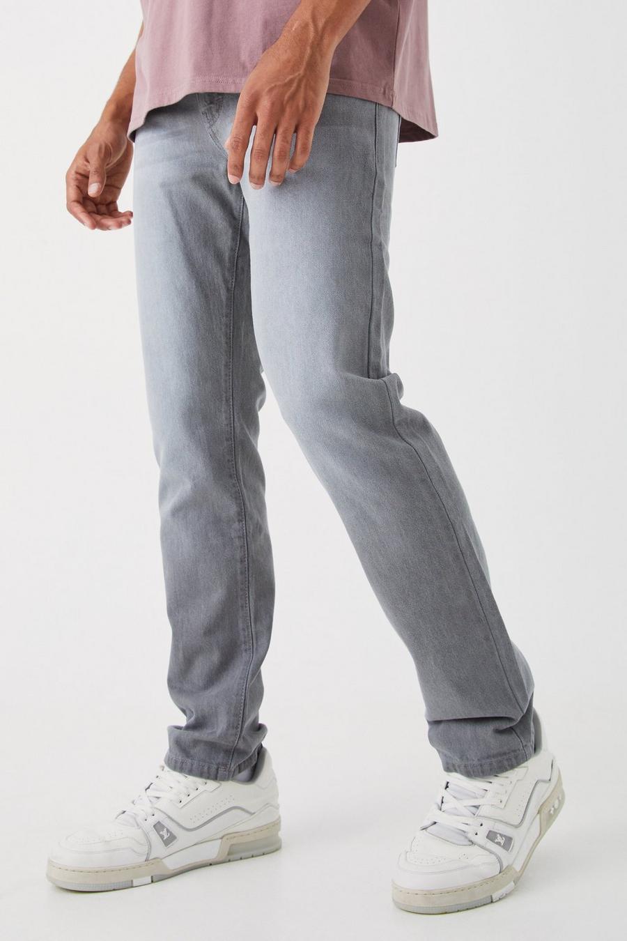 Mid grey Onbewerkte Jeans Met Rechte Pijpen image number 1