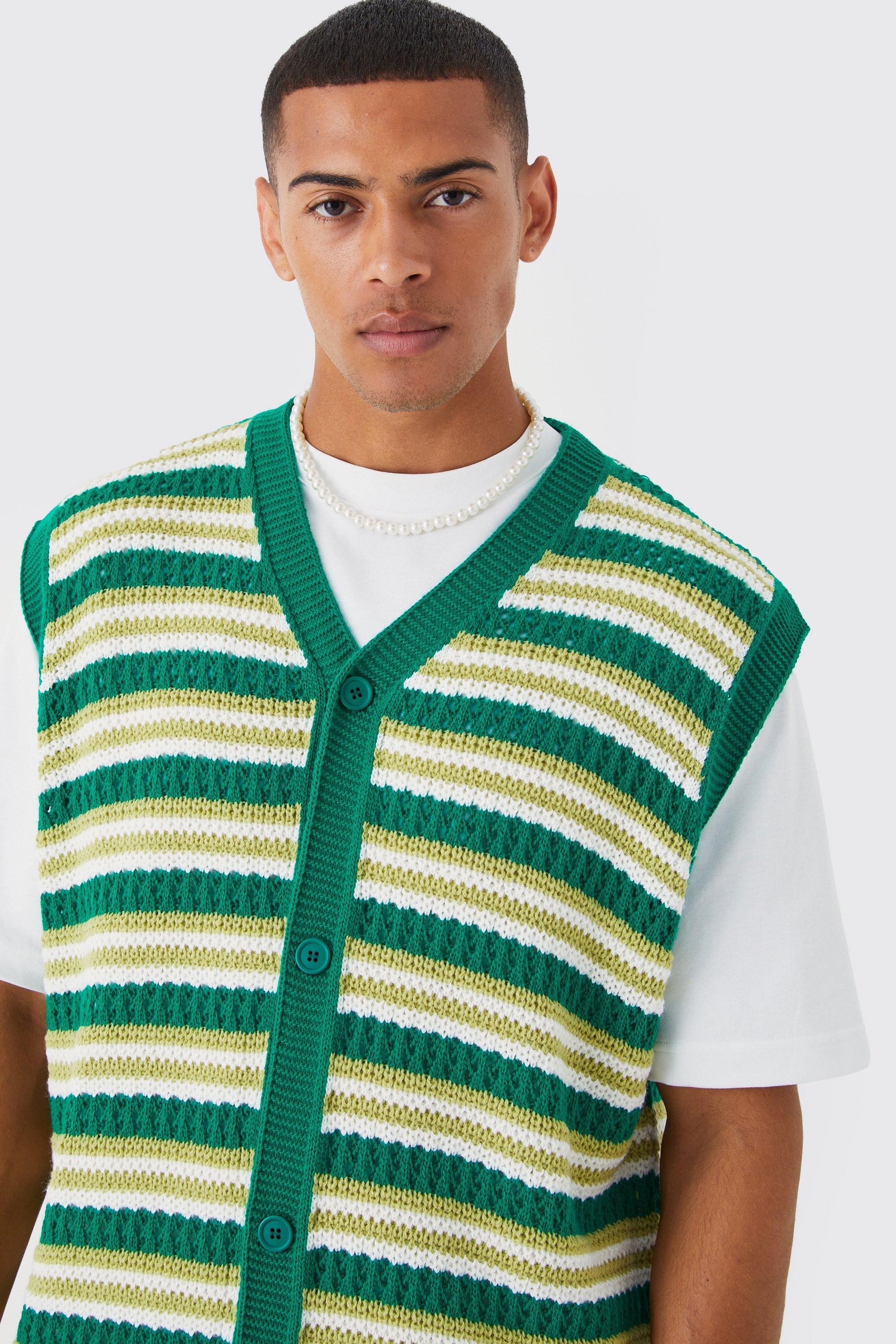 Green hot sale knit vest