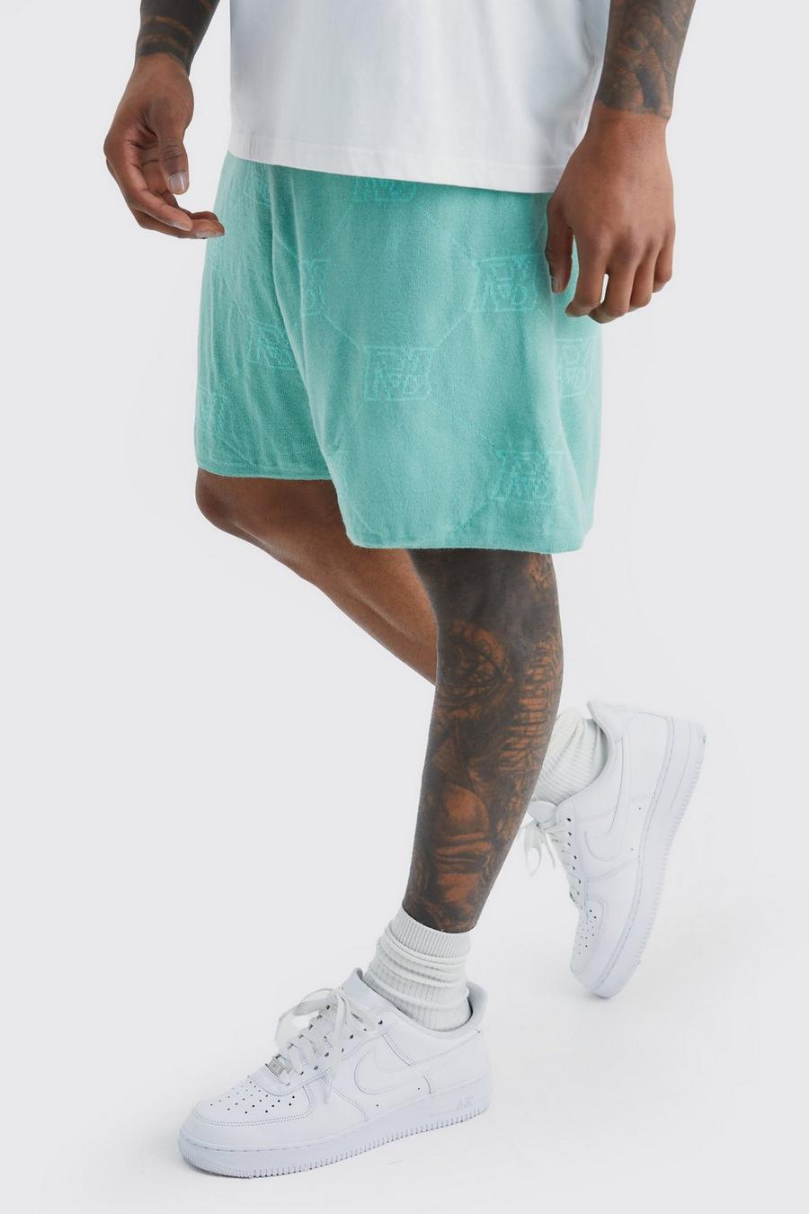 Sage grön Stickade shorts med ledig passform