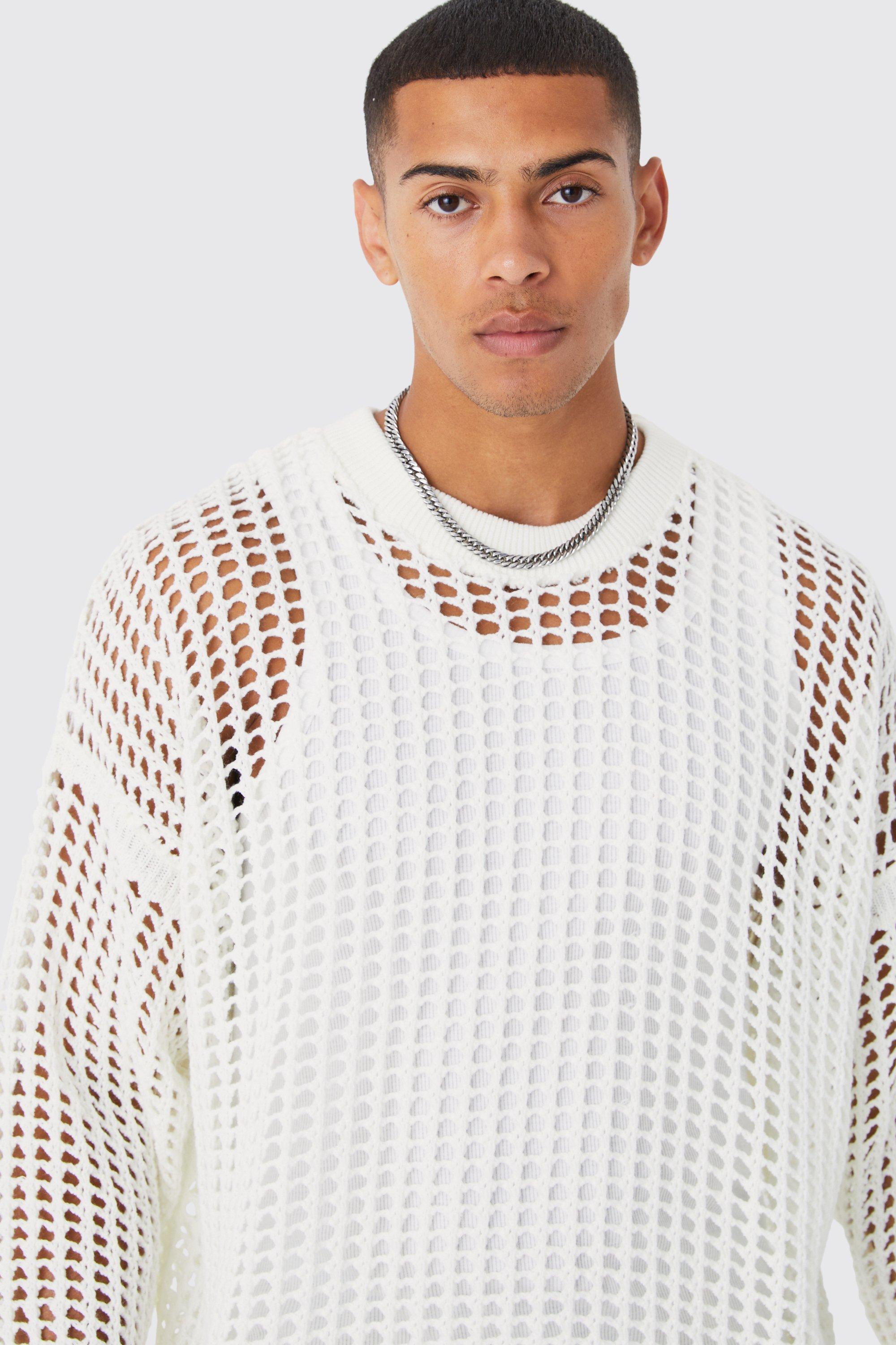 Mens on sale crochet jumper