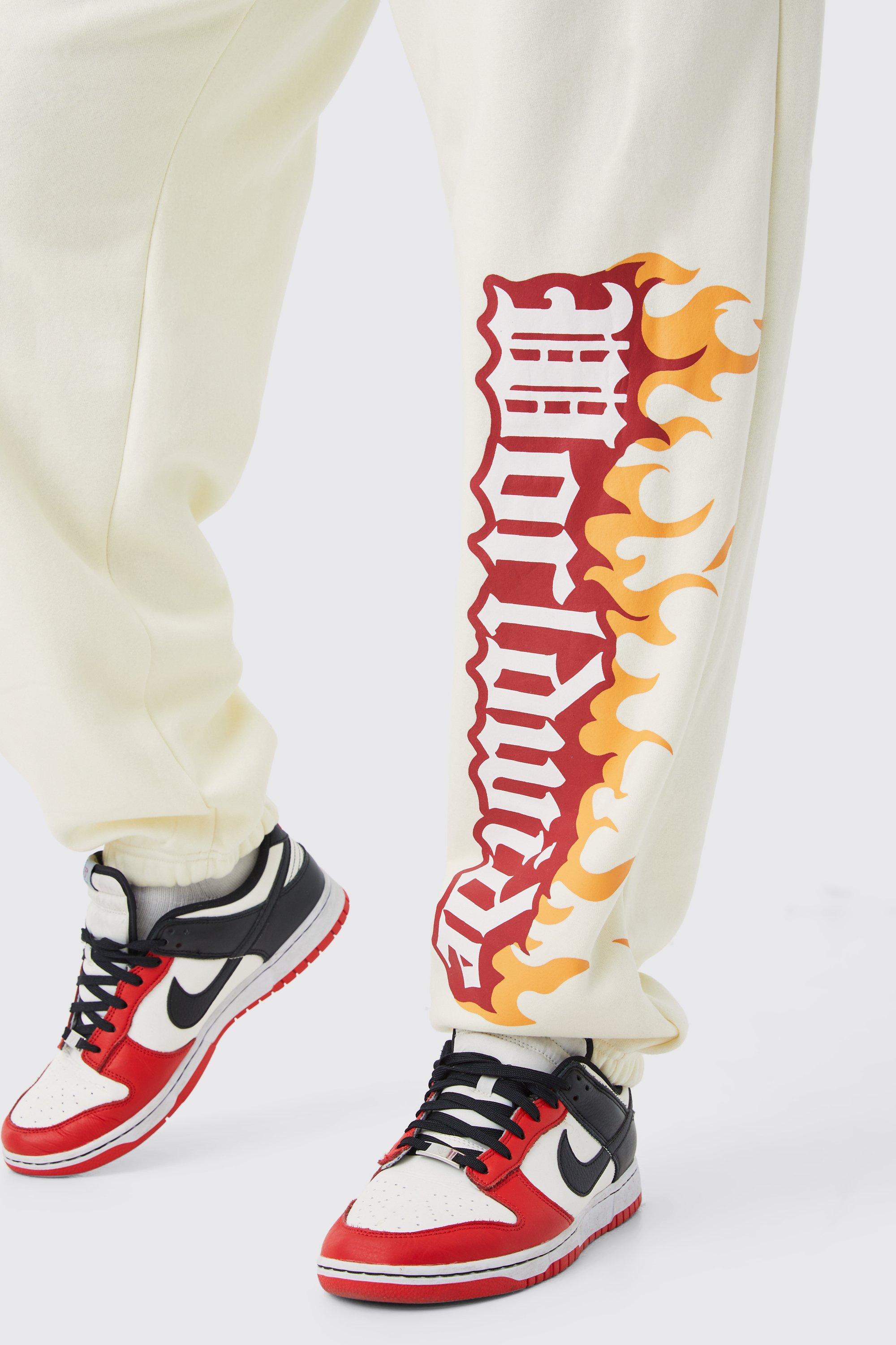 Joggers best sale with flames