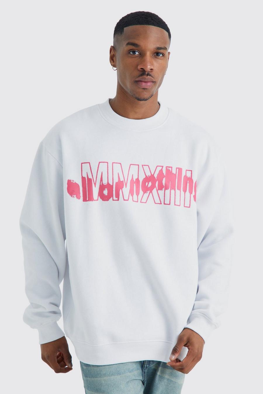 White Oversized Extended Neck All Or Nothing Sweat
