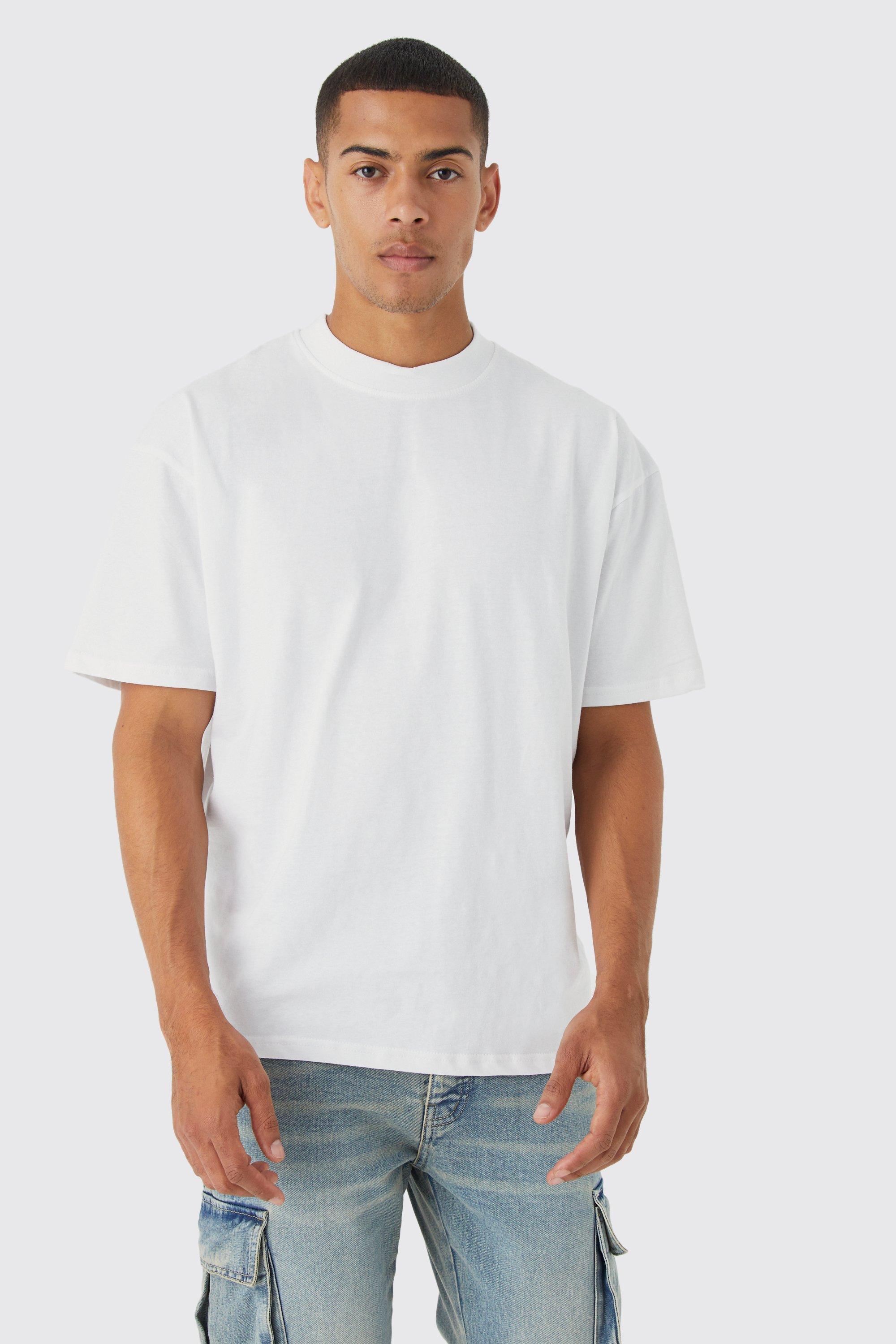 T-shirt oversize en coton avec poche Check (Blanc) - Femme