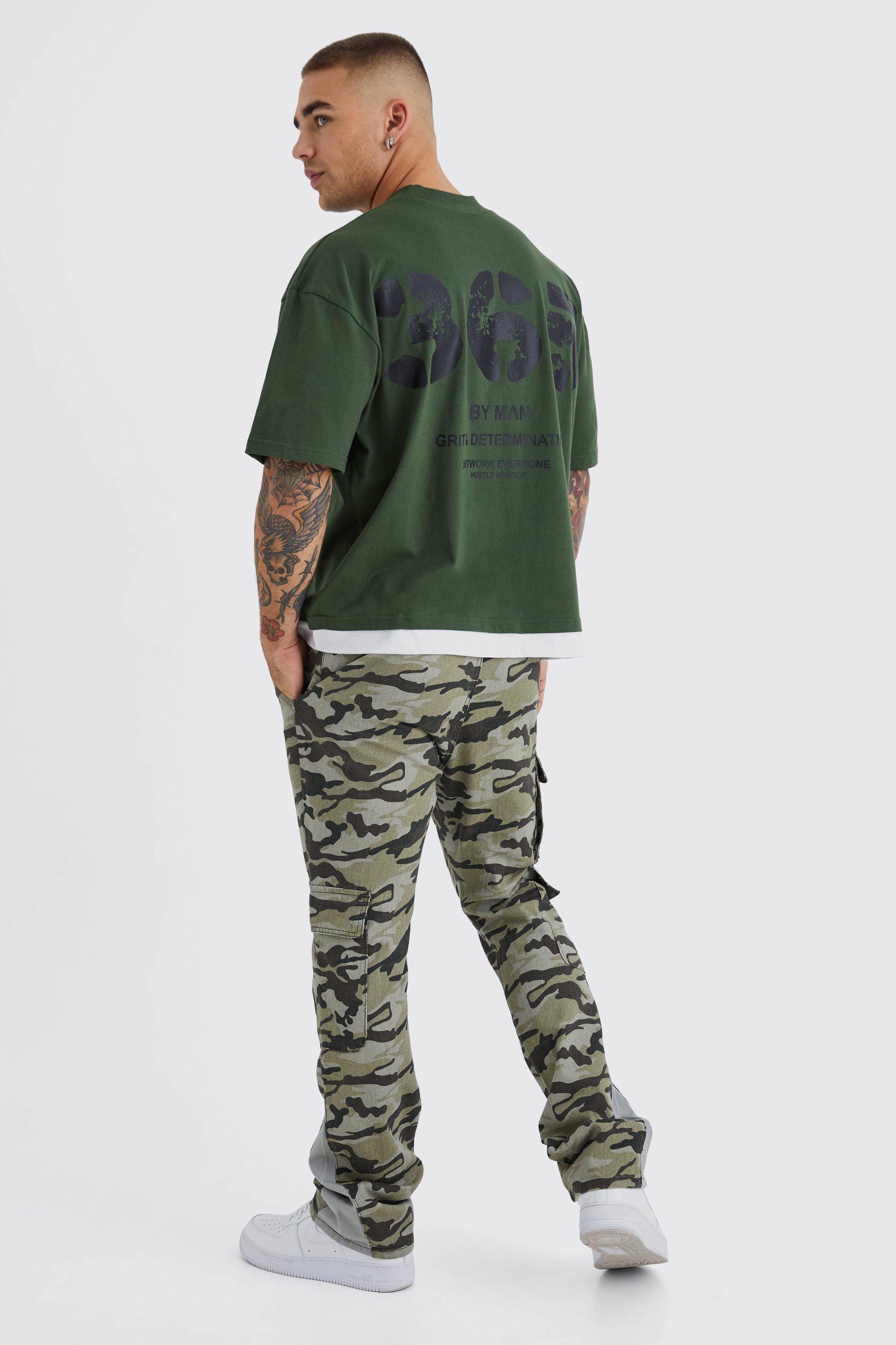 Slim Flare Cargo Pants - Camouflage