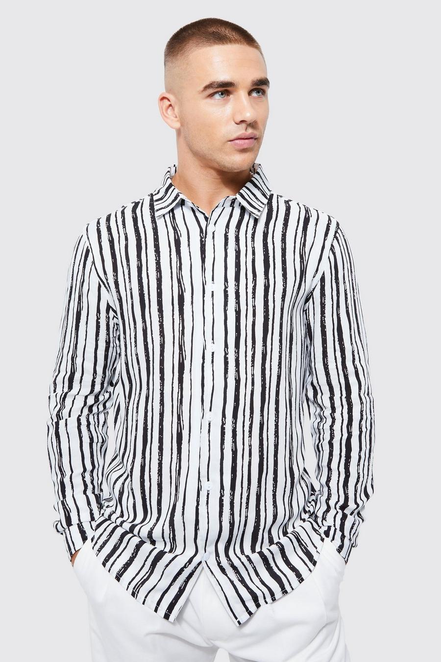 Black noir Long Sleeve Stripe Detail Shirt