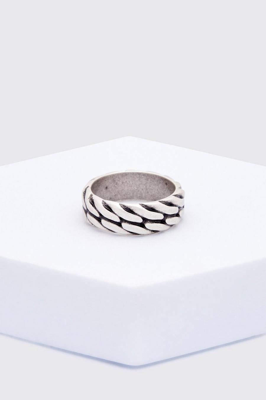 Silver silber Embossed Ring