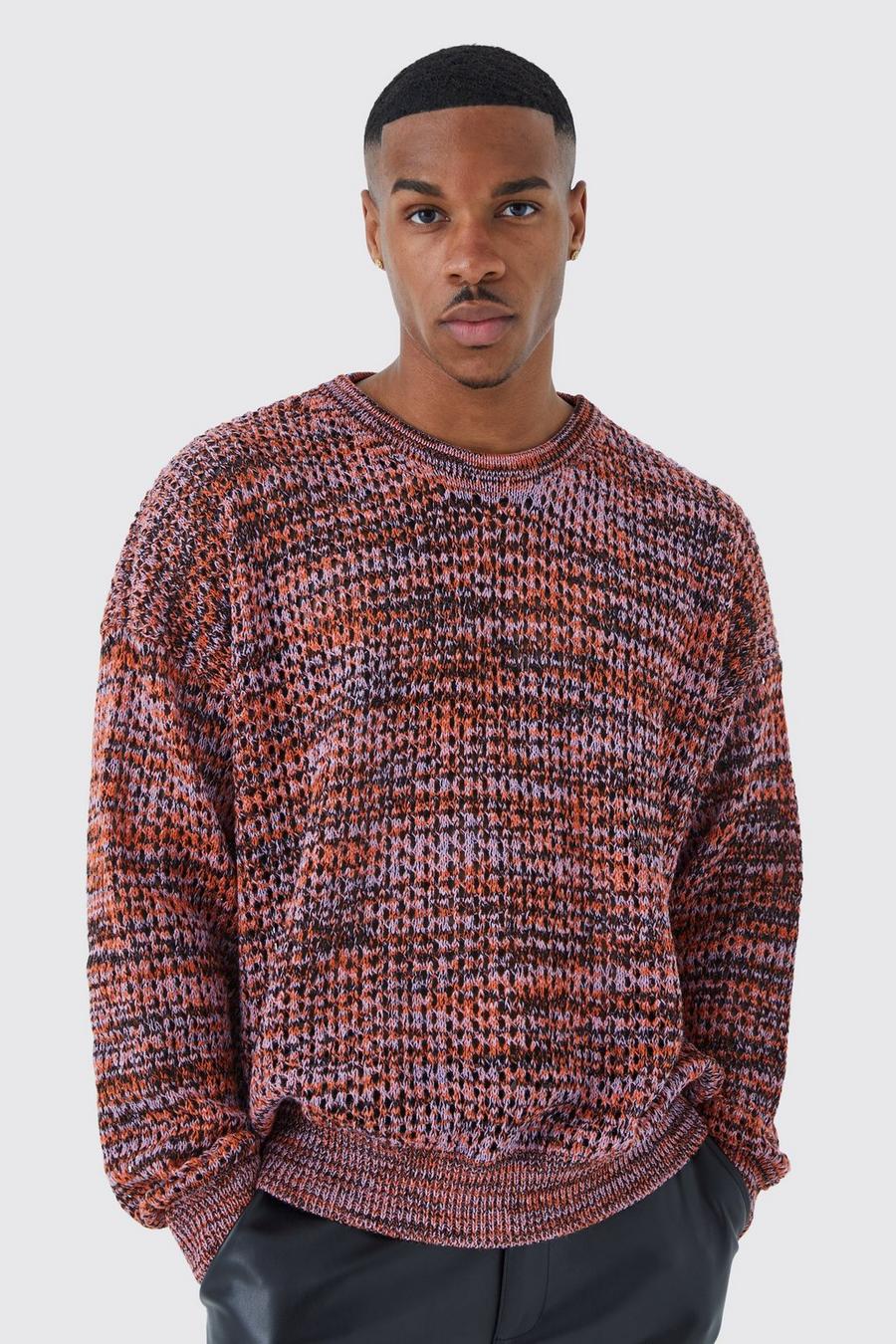 Multi Boxy Open Knit Jumper image number 1