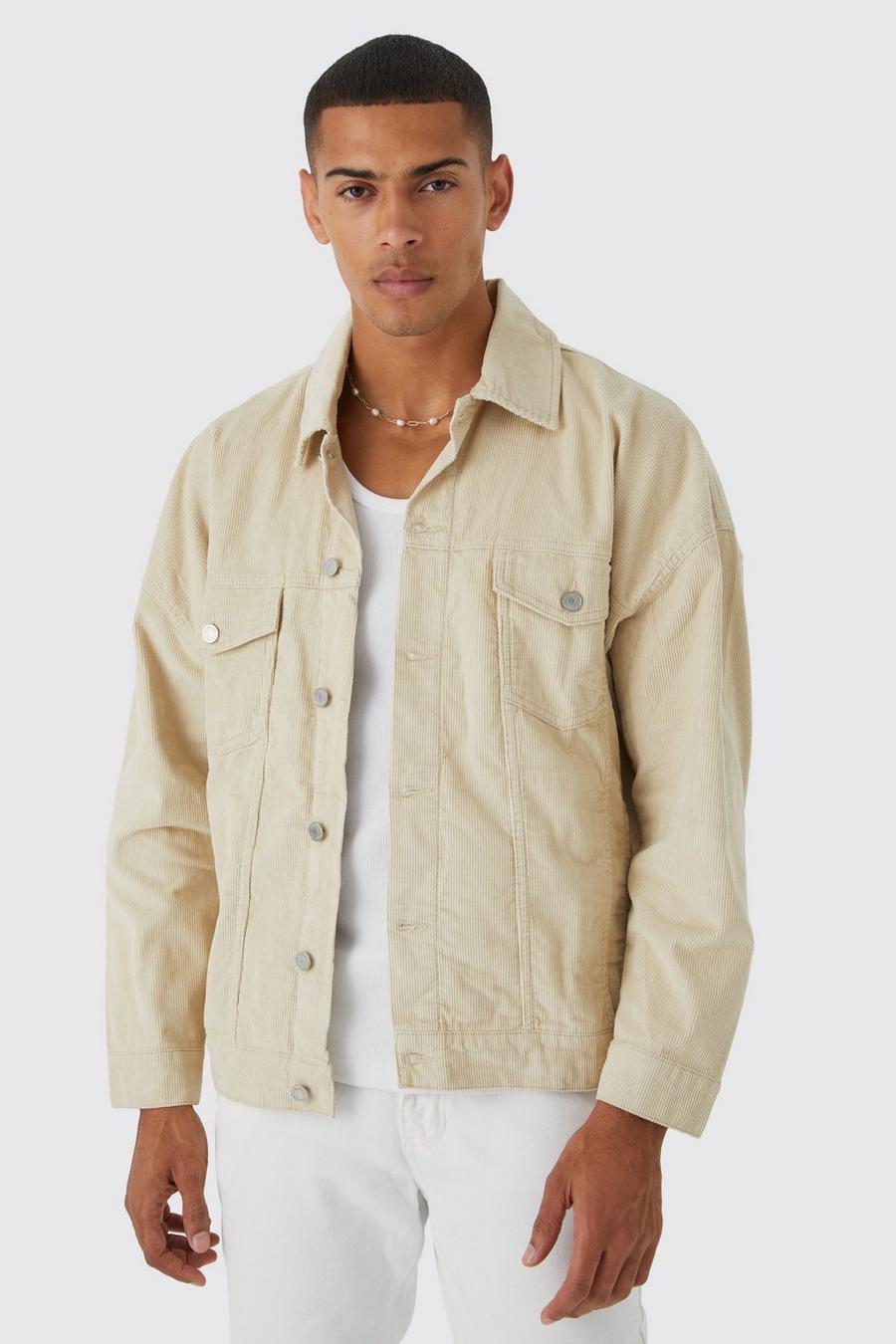 Stone beige Oversized Cord Jacket