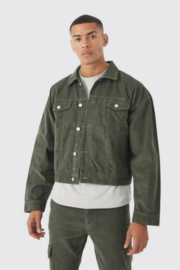 Boxy Fit Cordruroy Jacket olive