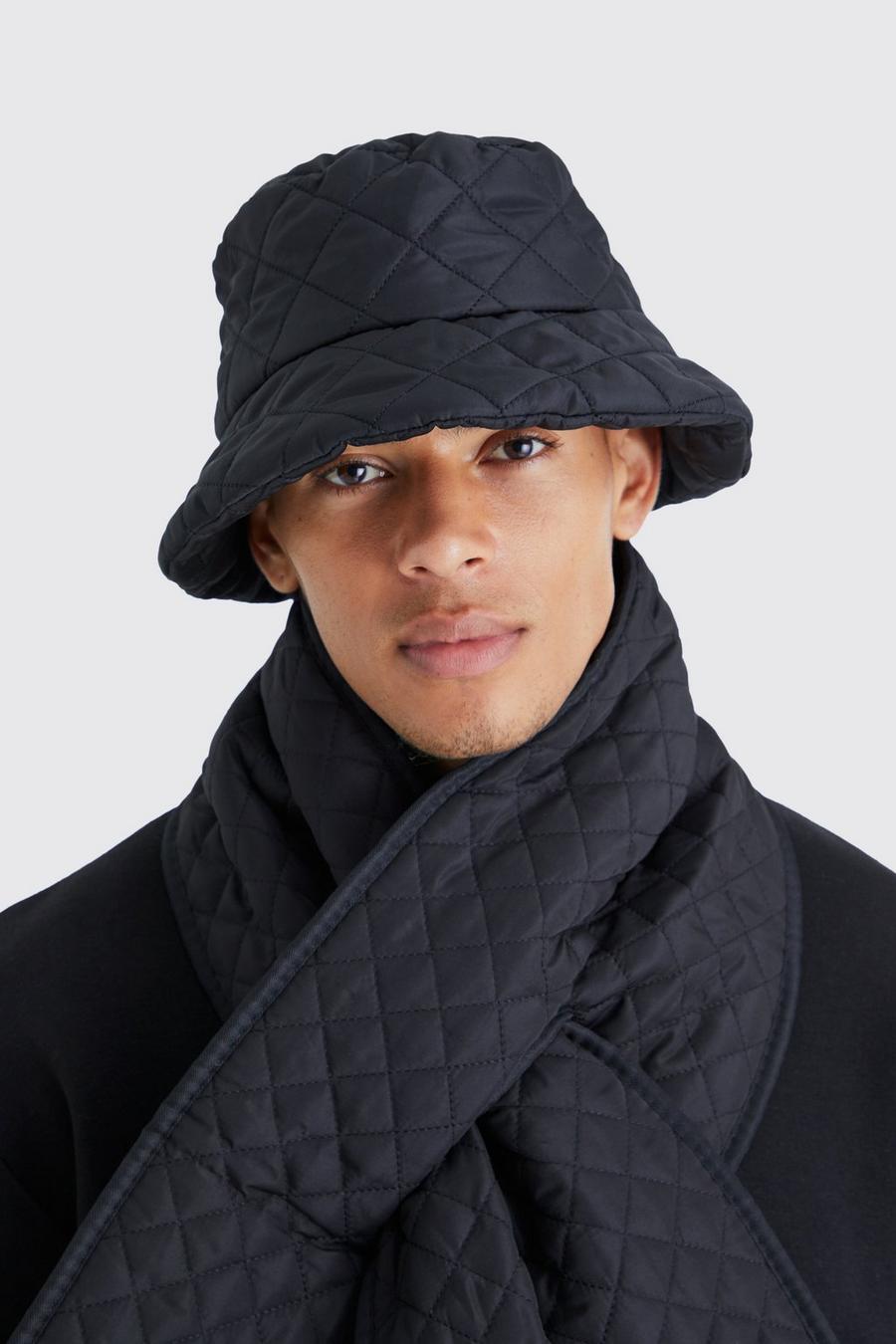 Cappello da pescatore trapuntato in nylon extra lucido, Black image number 1