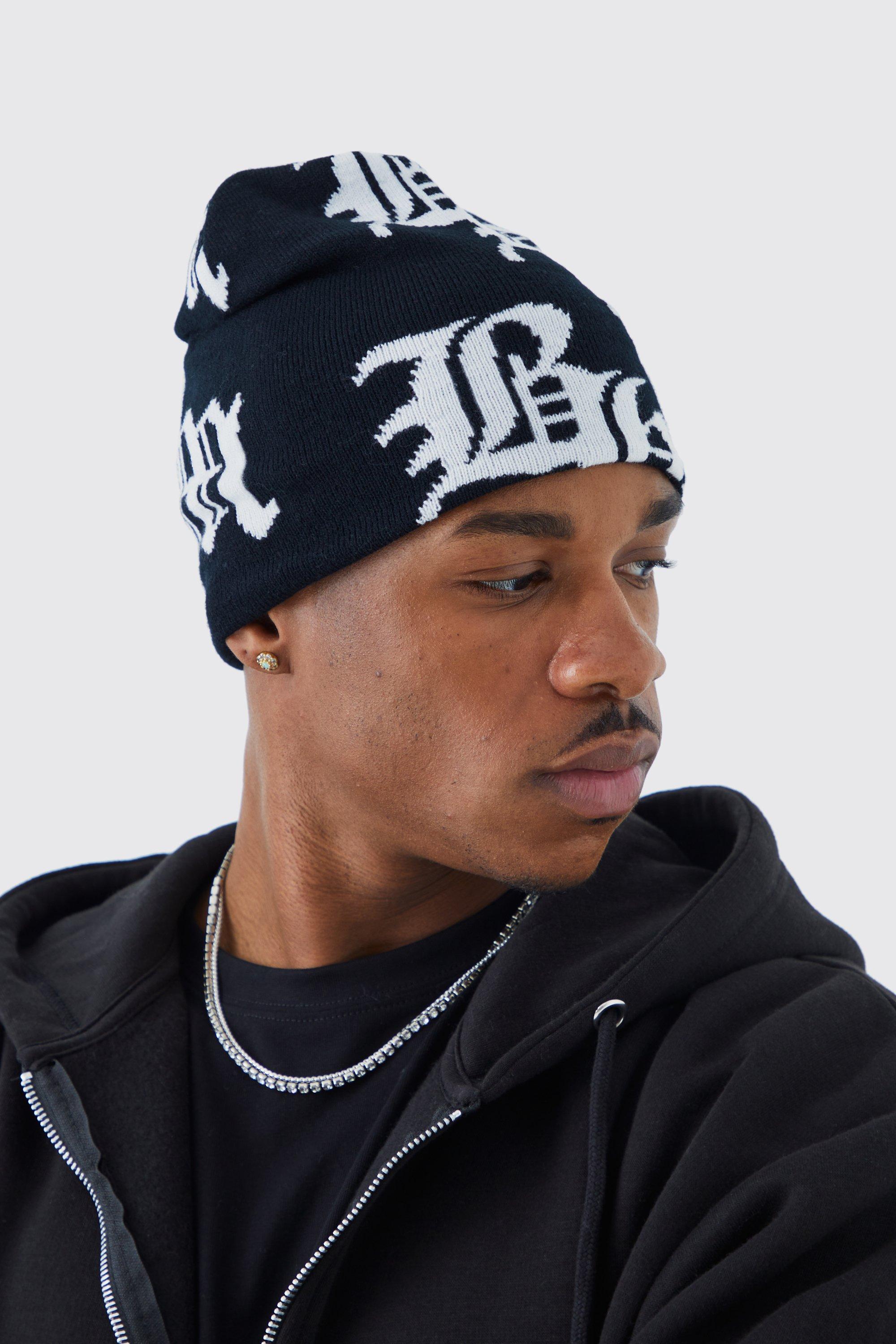 Logo Jacquard Short Beanie In White