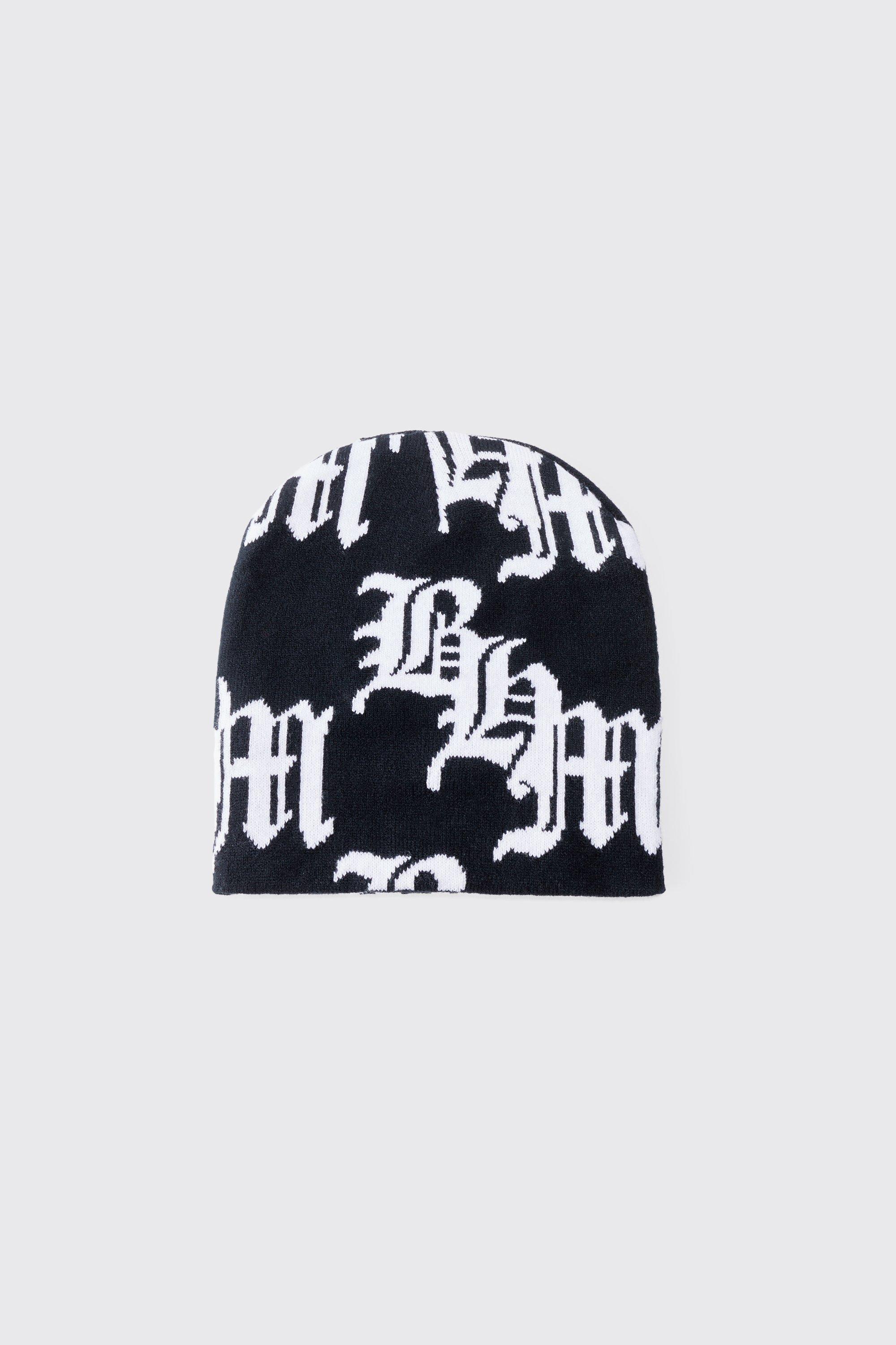 Logo Jacquard Short Beanie In White