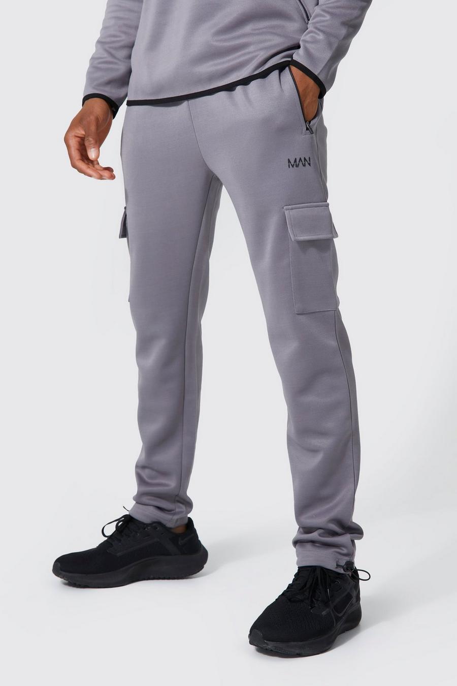 Charcoal gris Active Interlock Toggle Cuff Cargo Jogger