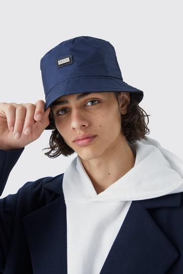 High Shine Satin Bucket Hat navy