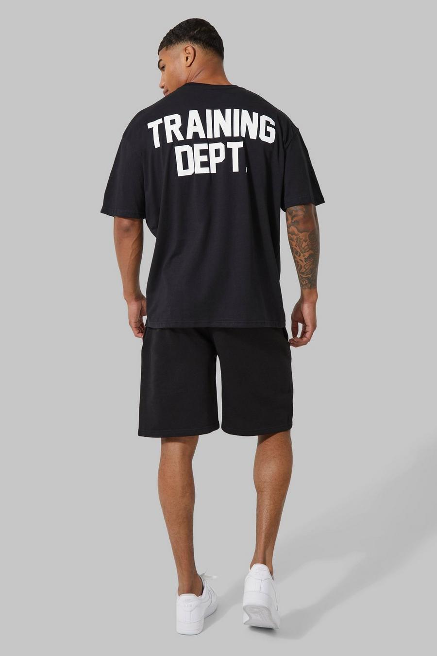 Black Oversized Training Dept Set Met Shorts image number 1