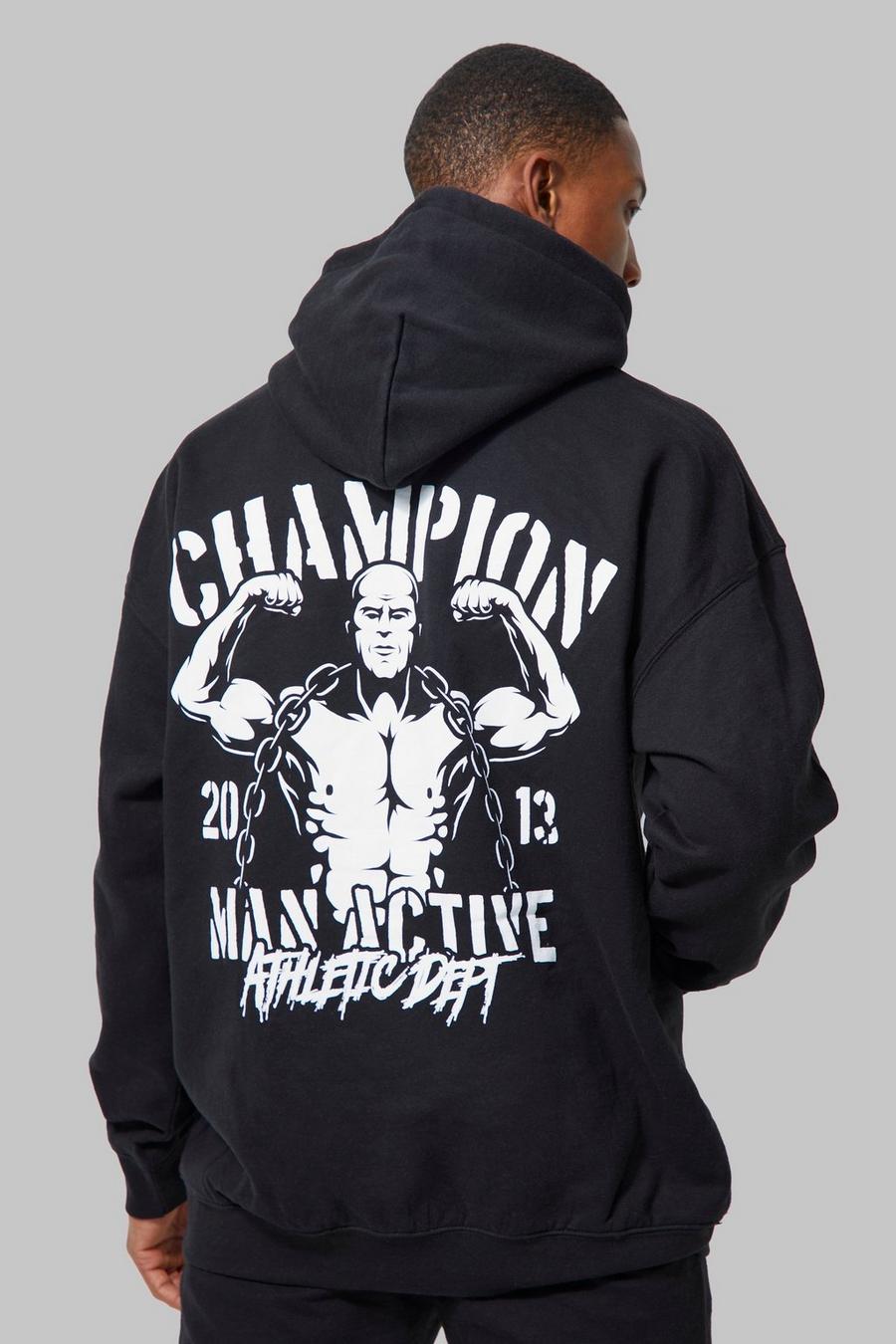 Black Man Active Oversized Champion Hoodie
