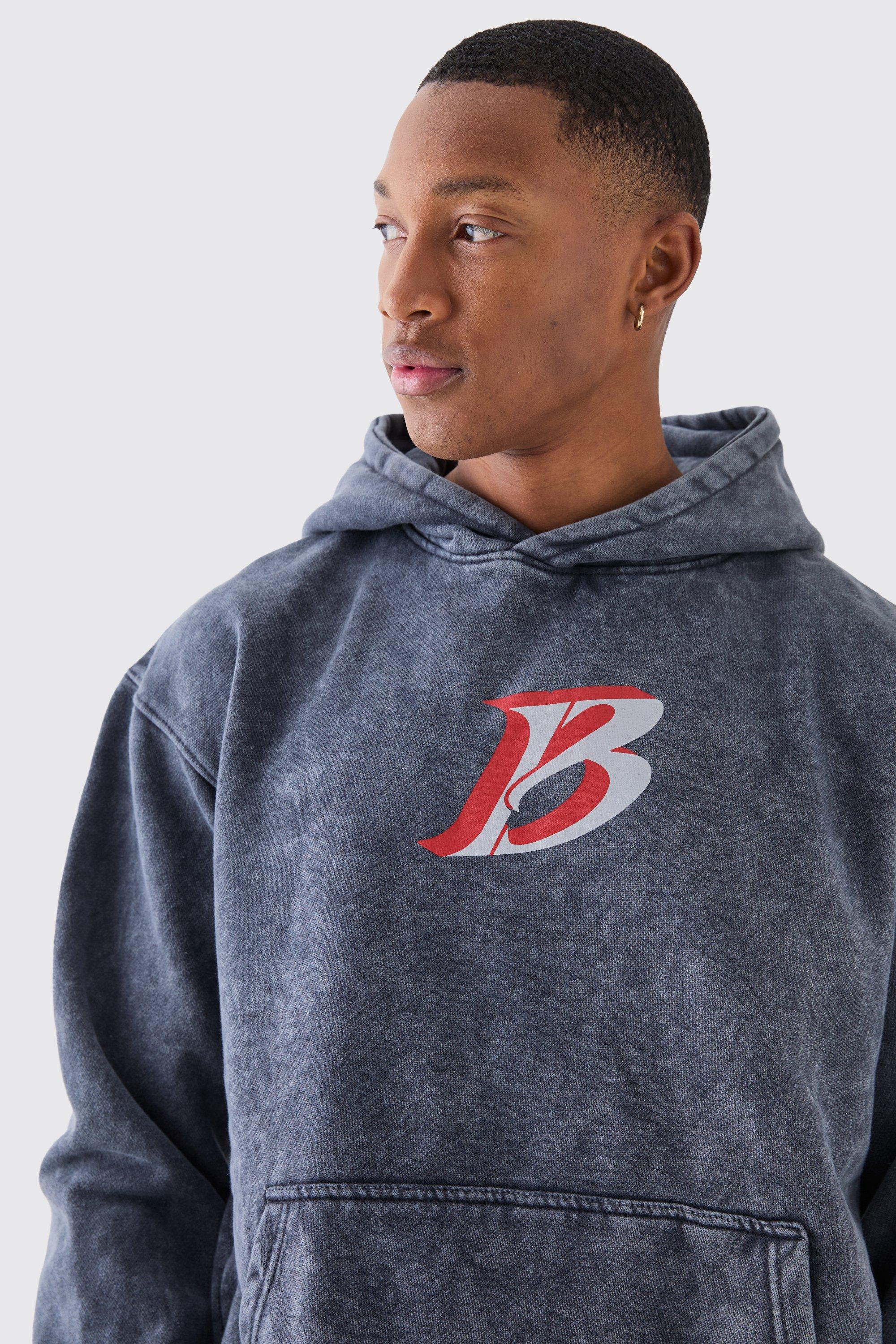 Washed grey hoodie online mens